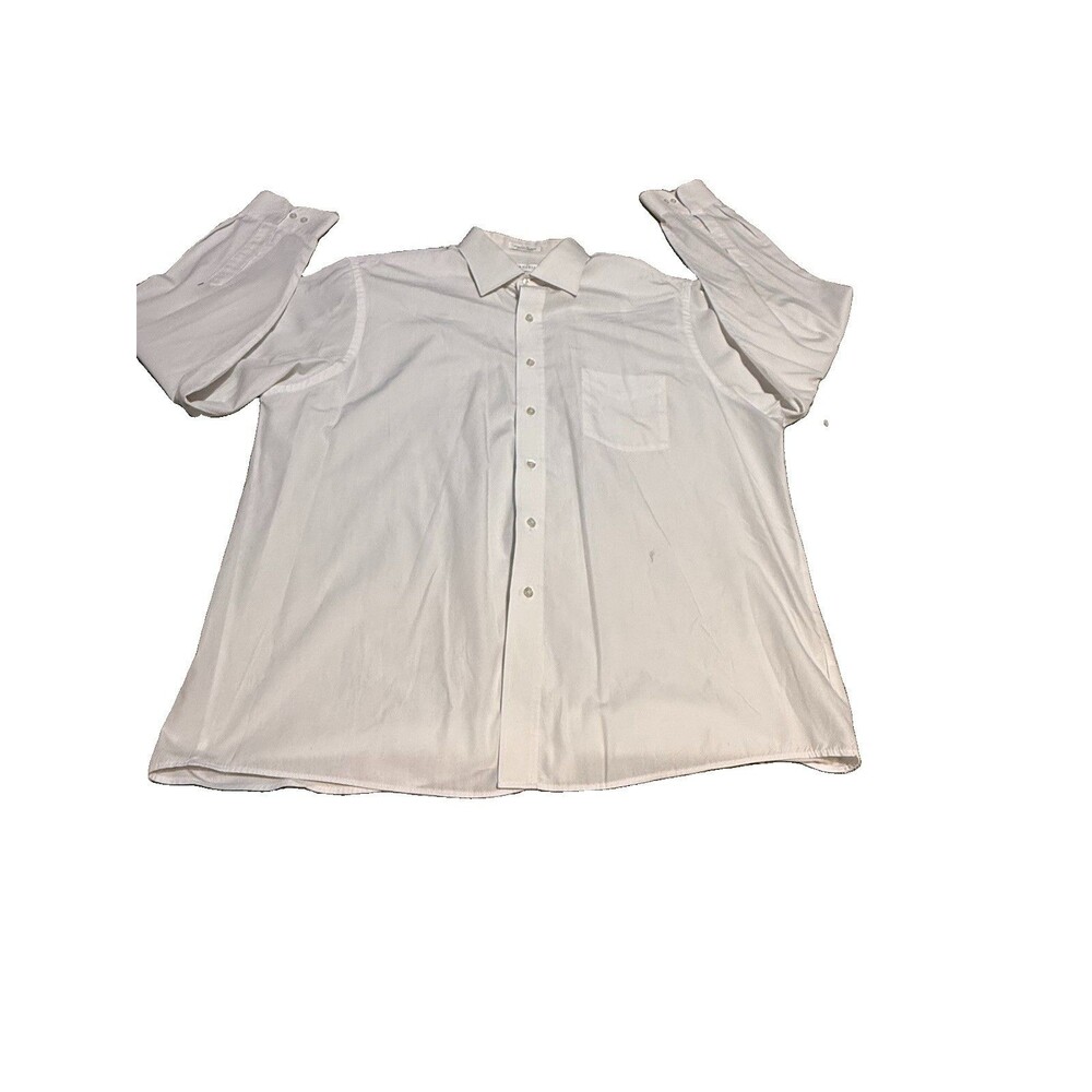 Van Heusen White Long Sleeve Button-Down Shirt Men's Size 18 1/2-19 x 36/37 2XL